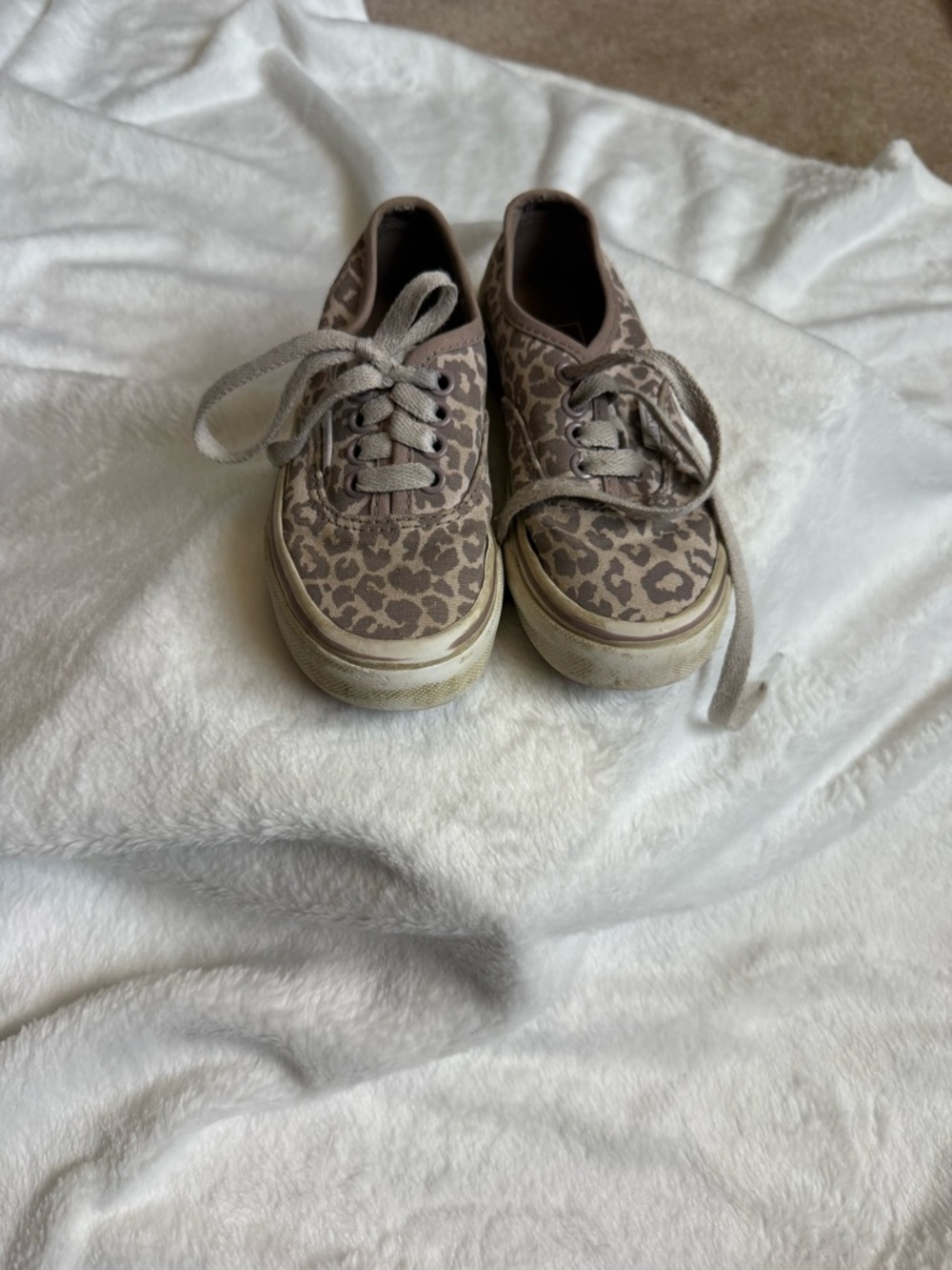Vans Leopard Print Canvas Sneakers - Brown & Cream